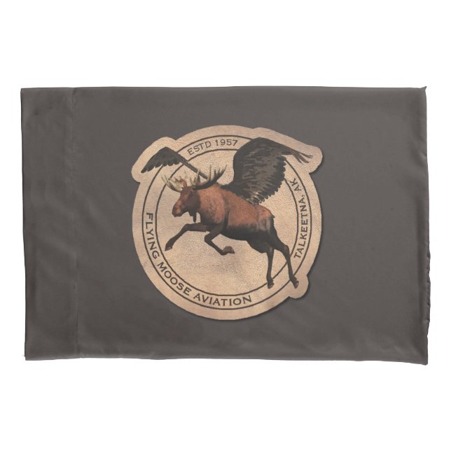 Flying Moose Aviation Patch Kissenbezug (Vorderseite)