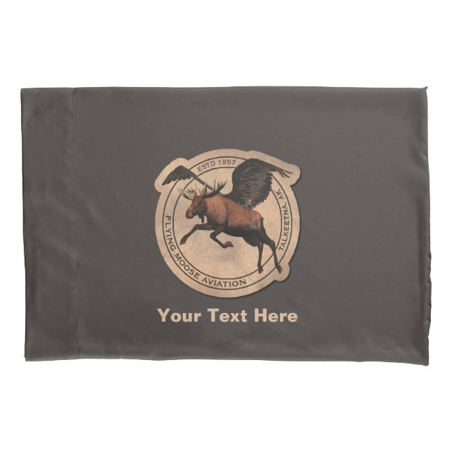 Flying Moose Aviation Patch Kissenbezug (Vorderseite)