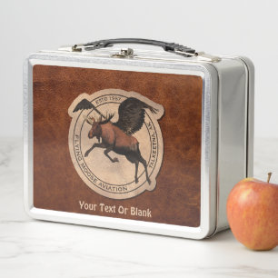 Flying Moose Aviation Patch Metall Lunch Box