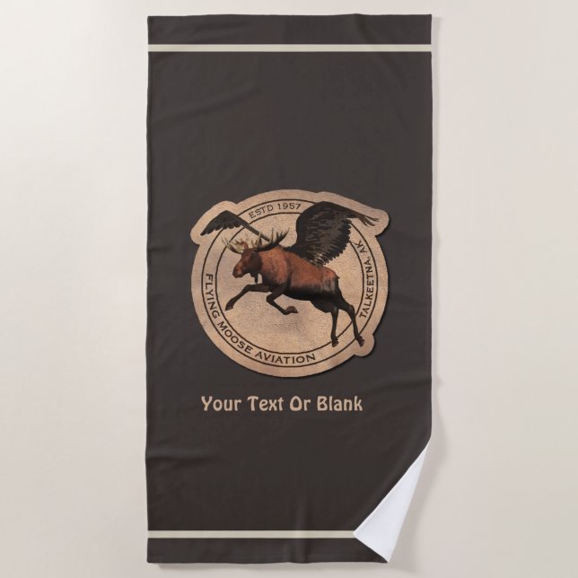 Flying Moose Aviation Patch Strandtuch (Vorderseite)