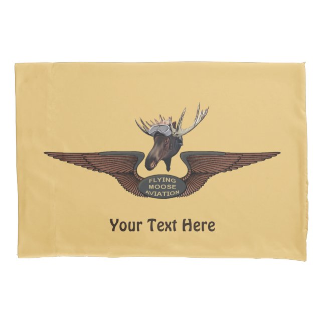 Flying Moose Aviation Wings Kissenbezug (Vorderseite)
