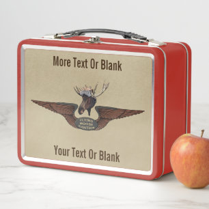 Flying Moose Bush Pilot Wings Metall Lunch Box