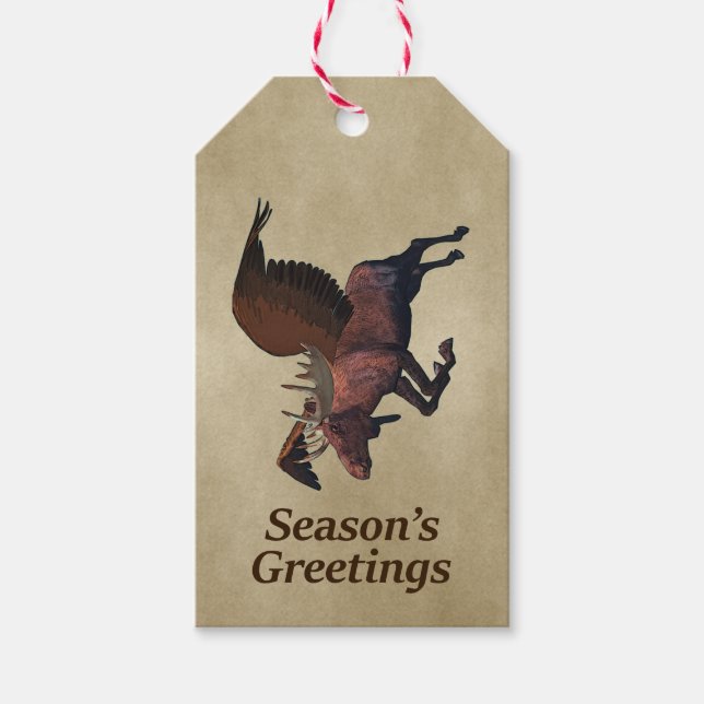 Flying Moose - Die Grüße der Saison Geschenkanhänger (Vorderseite)