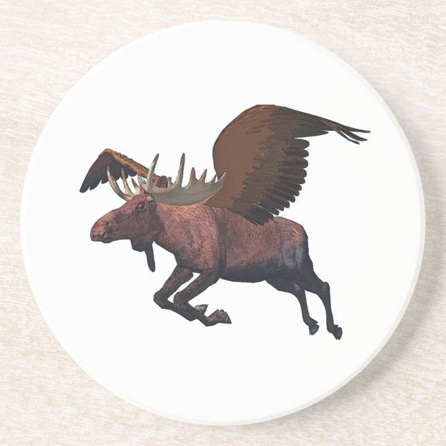 Flying Moose Getränkeuntersetzer (Vorne)