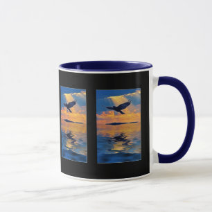 Flying Mystical Raven at Sunset Gift Mug Series