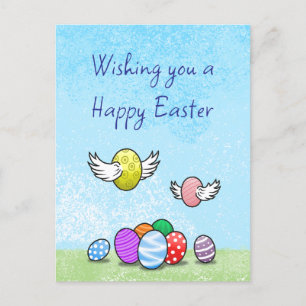 Flying Oaster Eggs Feiertagspostkarte