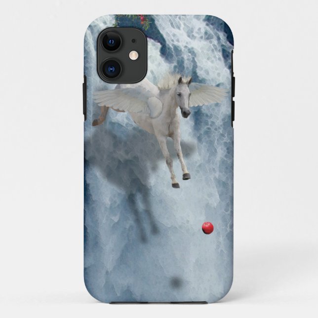 Flying Pegasus & Waterfall Fantasy Art Phone Case (Rückseite)