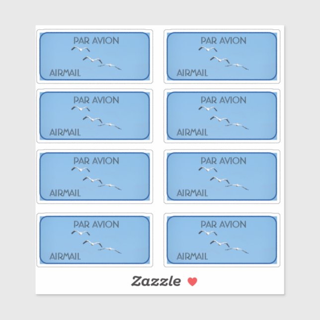 Flying Pelican Birds Airmail Stickers Aufkleber (Blatt)