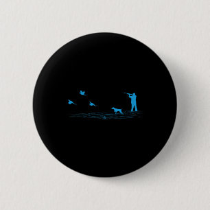 Flying Pheasant Graphic Upland Bird Hunter Hun Hun Button