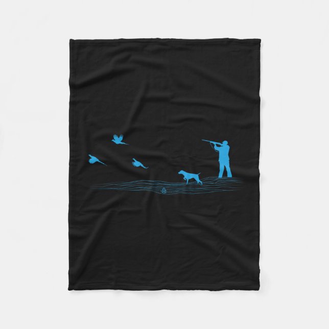 Flying Pheasant Graphic Upland Bird Hunter Hun Hun Fleecedecke (Vorderseite)