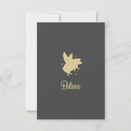 Flying Pig Believe Flat Note Card Mitteilungskarte