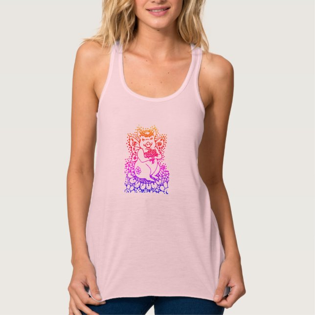 FLYING PIG BLUME FAIRE, RACERBACK TANK TOP Pink (Vorderseite)