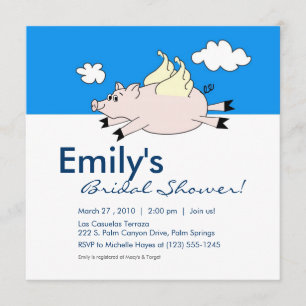 Flying Pig Bridal Dusche Einladung