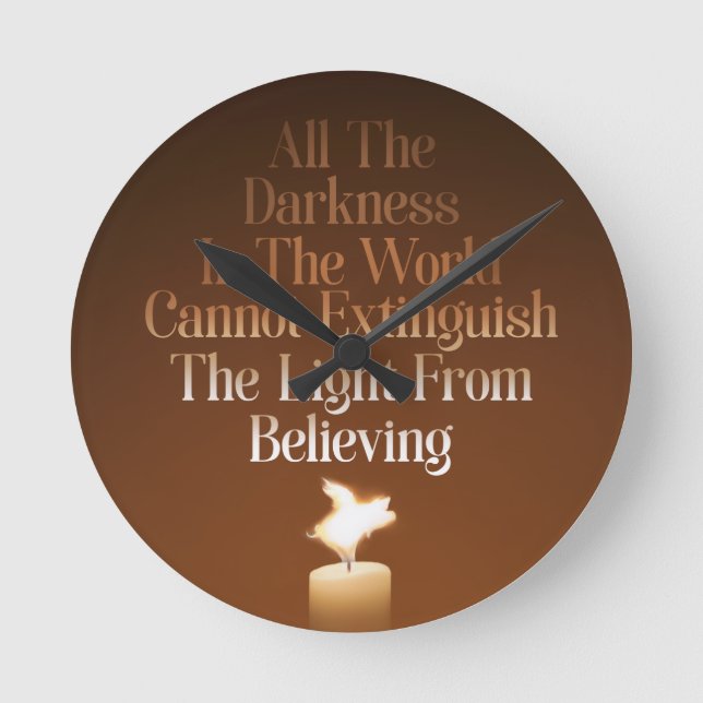 Flying Pig Candle Flame Runde Wanduhr (Vorderseite)