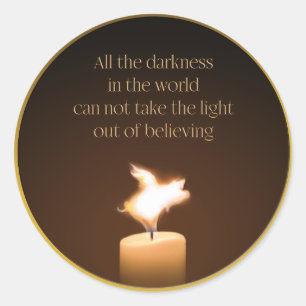 Flying Pig Candle Flame Runder Aufkleber