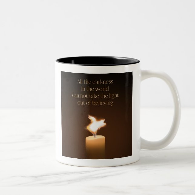 Flying Pig Candle Flame-Tasse Zweifarbige Tasse (Rechts)