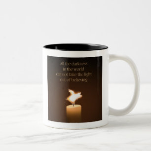 Flying Pig Candle Flame Zweifarbige Tasse