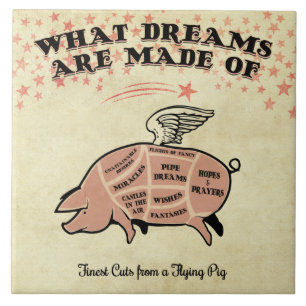 Flying Pig Cut Diagramm Fliese