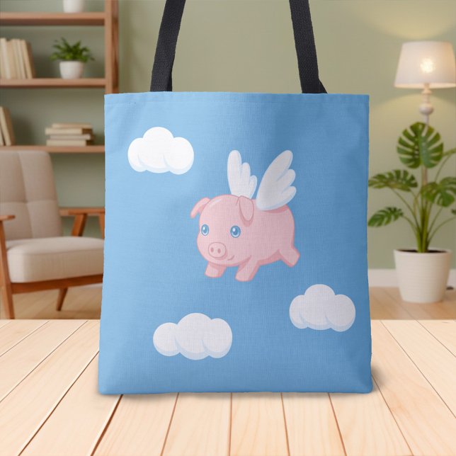 Flying Pig - Cute Piglet with Wings Tasche (Von Creator hochgeladen)