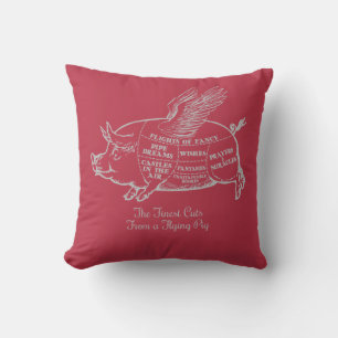 Flying Pig Cuts Throw Kissen