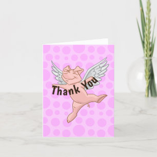 Flying Pig Dankeschön-Karte Dankeskarte
