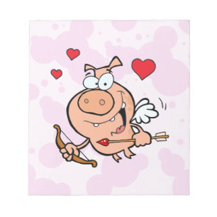 Flying Pig mit Bow und Pfeil Notizblock