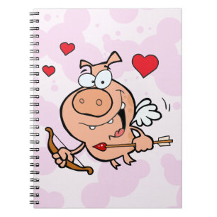Flying Pig mit Bow und Pfeil Notizblock