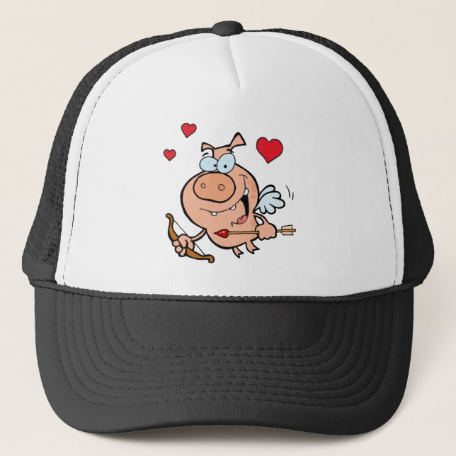 Flying Pig mit Bow und Pfeil Truckerkappe (Vorderseite)