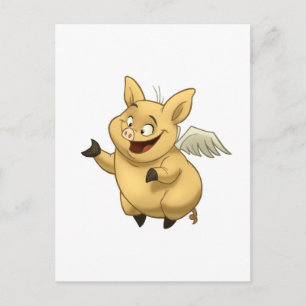 Flying Pig Postkarte