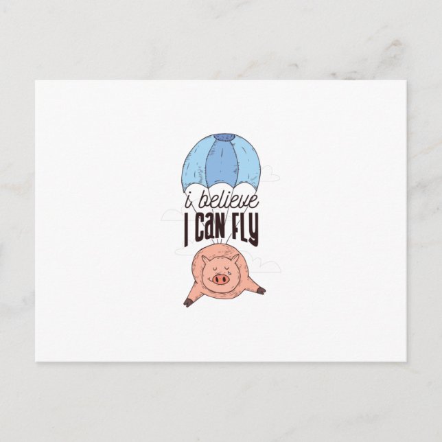 Flying Pig Postkarte (Vorderseite)