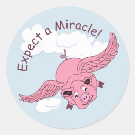 Flying Pig Runder Aufkleber