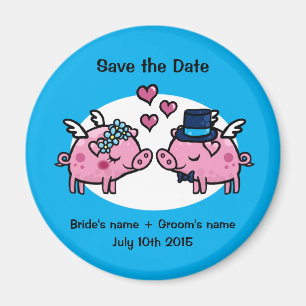 Flying Pig Save the Date Magnet