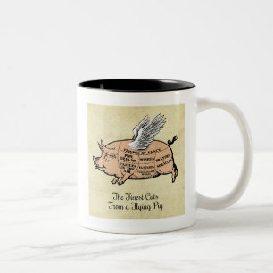 Flying Pig Schneiden Zwei-Tone-Tasse Zweifarbige Tasse