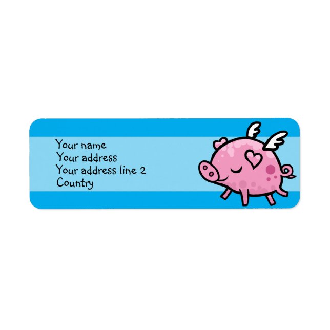 Flying Pig Slim-Adressetikett (Vorne)