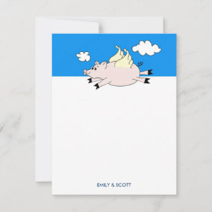 Flying Pig Stationery-Mitteilungskarten Mitteilungskarte
