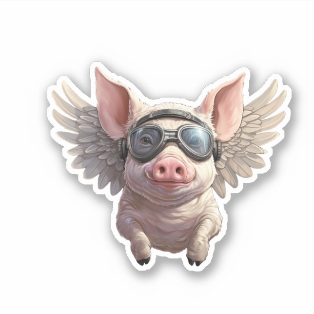 Flying Pig Sticker (Vorderseite)