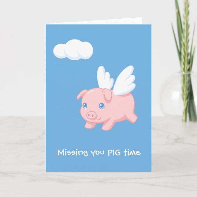 Flying Pig Vermisst Blank Karte (Vorderseite)
