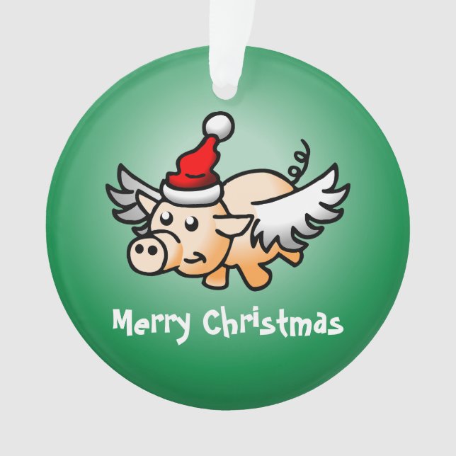 Flying Pig Weihnachten Acrylschmuck Ornament (Vorderseite)