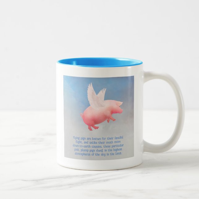 Flying Pig Zweifarbige Tasse (Rechts)