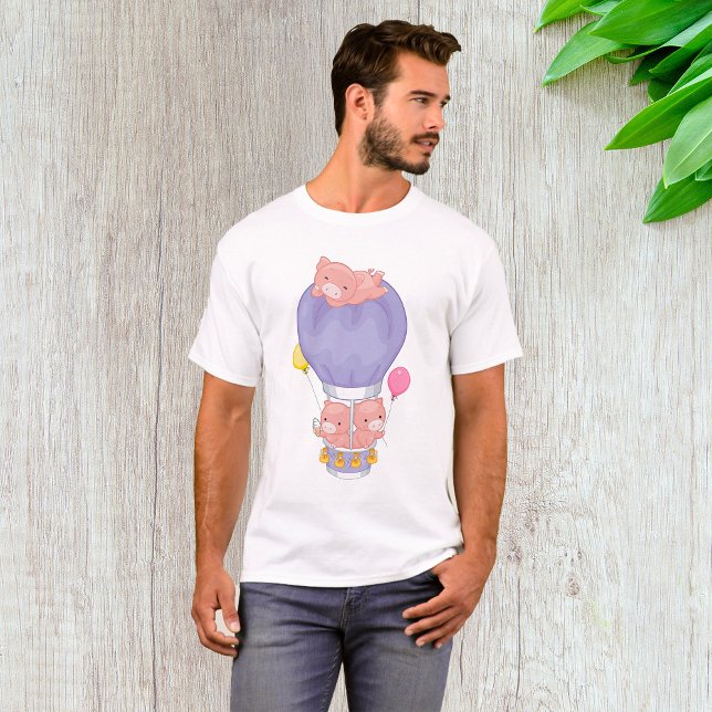 Flying Piggies in Hot Air Balloon T-Shirt (Von Creator hochgeladen)