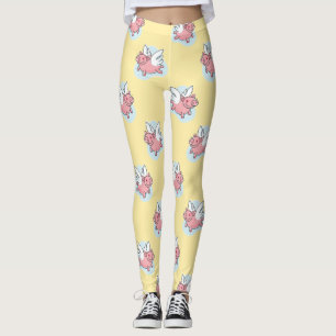Flying Pigs L Chinese New Year 2019 Gelbes Mädchen Leggings