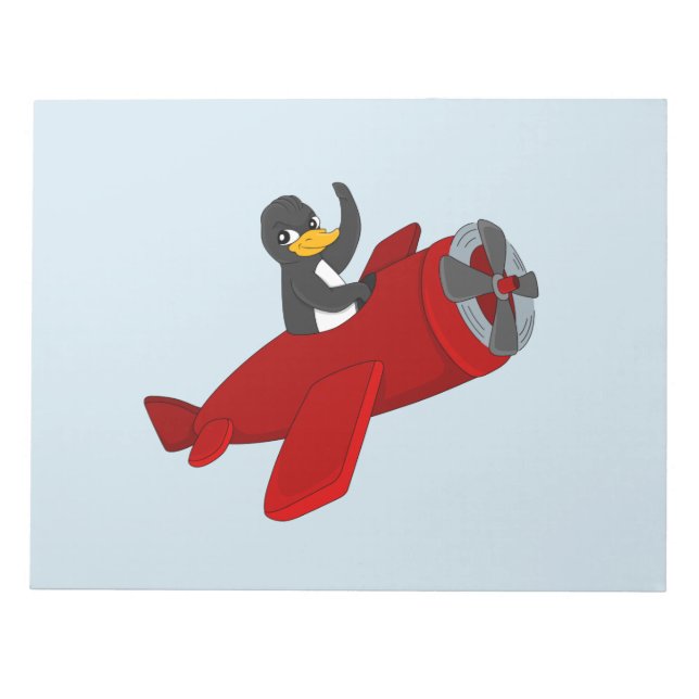 Flying Pinguin Cartoon Notizblock (Vorderseite)