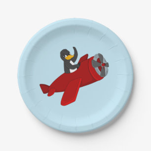Flying Pinguin-Cartoon-Papier-Teller Pappteller