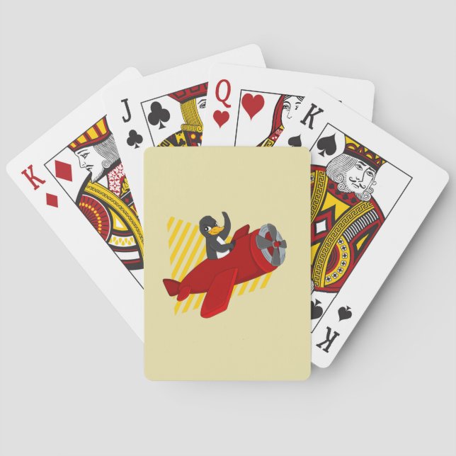 Flying Pinguin-Cartoon spielen Karten Spielkarten (Rückseite)