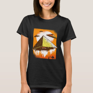 Flying Pyramid Ägypten Ufo Verschwörung Illuminati T-Shirt
