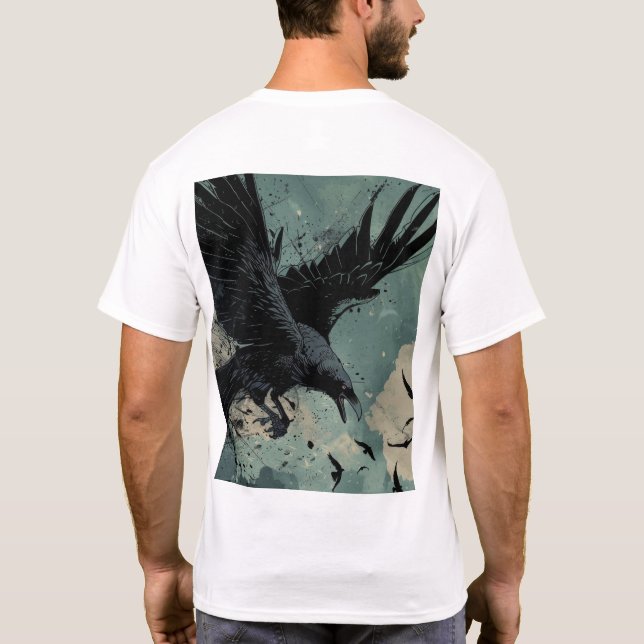Flying Raven Comic Style T - Shirt (Rückseite)