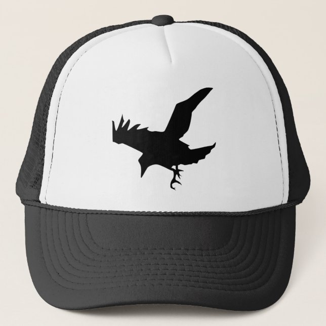 Flying Raven Silhouette Cap Truckerkappe (Vorderseite)
