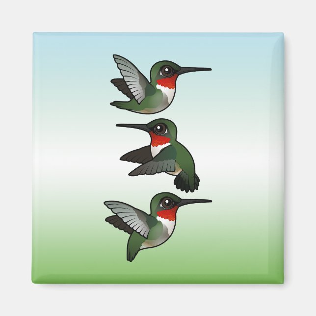 Flying Ruby-throated Hummingbird Magnet (Vorne)