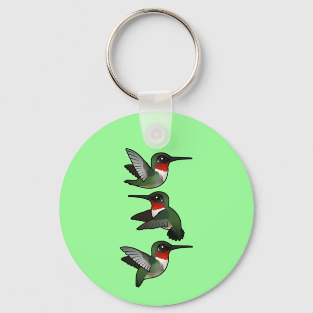 Flying Ruby-throated Hummingbird Schlüsselanhänger (Vorderseite)