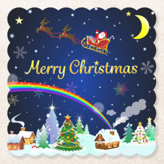 Flying Santa Claus mit Crescent Moon Untersetzer